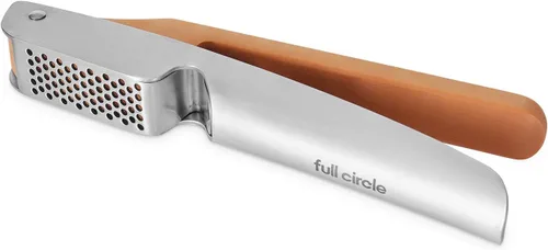 Full Circle Crushed It - Prensa de ajo de acero inoxidable fácil de limpiar, trituración sin esfuerzo y limpieza rápida sin ensuciar, raspador