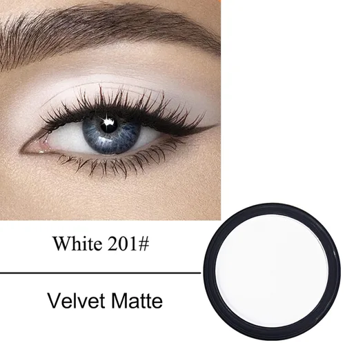 Miniatura 2 de Erinde Paleta de sombra de ojos blanca mate, sombra de ojos en polvo prensado blanco, ultra mezclable, color pigmentado, larga duración, base de 201