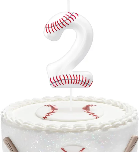 Miniatura 93 de Velas de cumpleaños con el número 0 de béisbol, decoración de pastel con temática de béisbol para niños y niñas, decoraciones de pasteles