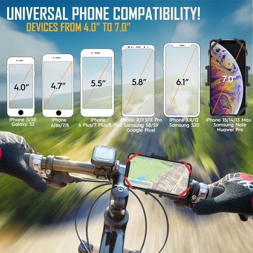 Miniatura 3 de TruActive Soporte Premium para Teléfono de Bicicleta Soporte Universal para Teléfono Celular para Teléfonos de 4"-7" Incluye 6 Bandas