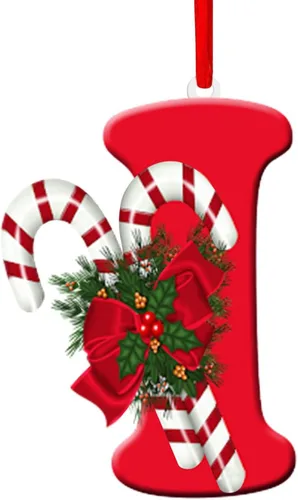 Miniatura 15 de Colgante de decoración para árbol de Navidad de 26 letras, adornos de árbol de Navidad, adornos de Navidad personalizados, decoración de Navidad