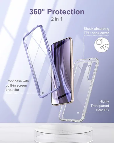Miniatura 3 de SURITCH Funda transparente para Samsung Galaxy S22+ Plus de 6.6 pulgadas (solamente), [protector de pantalla integrado] carcasa rígida protectora
