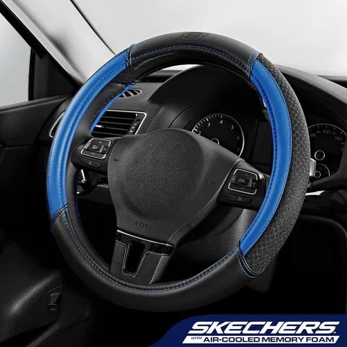 Miniatura 2 de Skechers Funda para Volante Air-Cooled, Funda para Volante de Automóvil de Cuero de Malla Air-Cooled, Ajuste Universal 14" 1/2-15", Protector