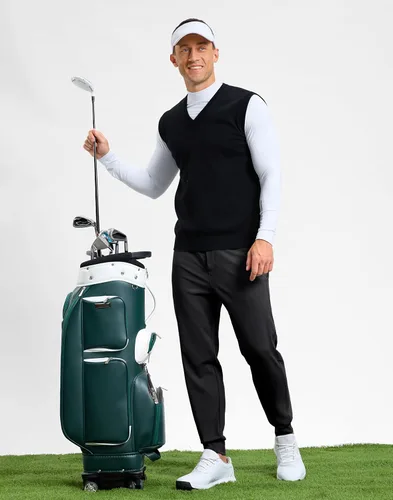 Miniatura 7 de G Gradual Pantalones deportivos de golf para hombre con bolsillos con cremallera, pantalones elásticos ajustados para correr, trabajo y correr