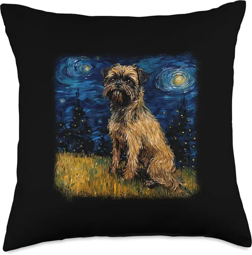 Miniatura 5 de Griffon Bruxellois van gogh gift dog women Dog in Starry Night Van Gogh Brussels Griffon - Almohada de 16 x 16 pulgadas, multicolor