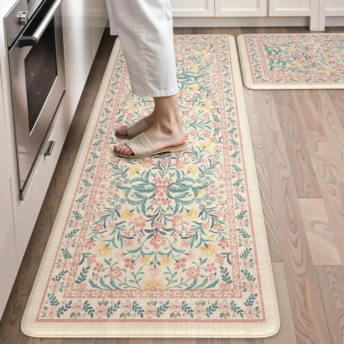 Collive Tapetes de Cocina Acolchados Anti Fatiga, Tapete de Piso de Cocina Impermeable Antideslizante, Alfombras de Escritorio, Alfombra Cómoda para