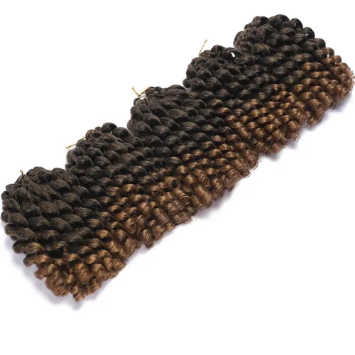 Miniatura 7 de Cabello de Ganchillo Jamaicano Saltarín de 8 Pulgadas 5 Paquetes 2X Rizo de Varita Ringlet Cabello de Ganchillo Pre-Enrollado Rizo Saltarín