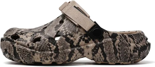 Miniatura 2 de SECHRITE Zuecos de jardín impermeables para hombre y mujer, estampado de serpiente, ligeros, antideslizantes, cómodos con correa ajustable