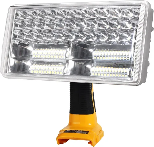 Miniatura 10 de DTEZTECH Luz de trabajo LED para batería Dewalt de 20 V máximo, luz de inundación portátil inalámbrica de 25 W 1500 LM con cabezal giratorio de 90°