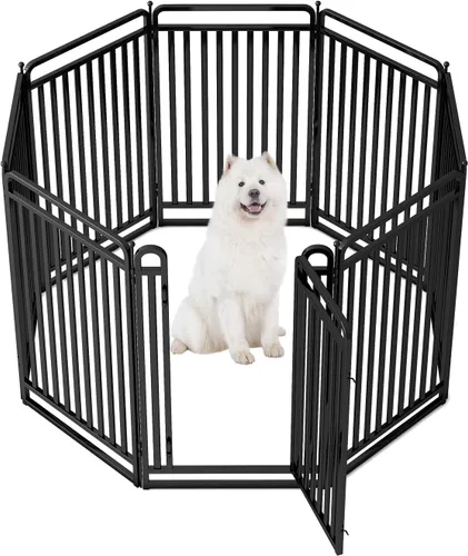 Miniatura 21 de Corralito para perros versión gruesa, vallas de 32 pulgadas para el patio, corral portátil para perros grandes, medianos y pequeños, parque