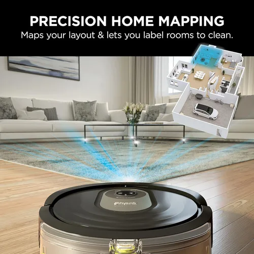 Miniatura 8 de Shark Robot aspirador y trapeador AI, con mapeo del hogar, perfecto para mascotas, Wifi, funciona con Alexa, negro/dorado (AV2001WD)
