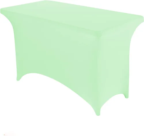 Miniatura 44 de Peomeise - Funda de mesa de elastano de 4 pies, mantel rectangular elástico de elastano (verde manzana, 4 pies)