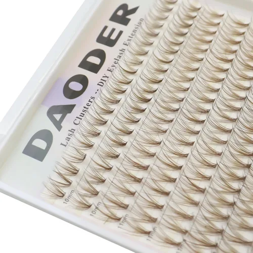 Miniatura 6 de DAODER Extensiones de pestañas en racimo de color marrón natural 20D, de 0.394-0.472 in, pestañas individuales cortas, rizo C, extensiones