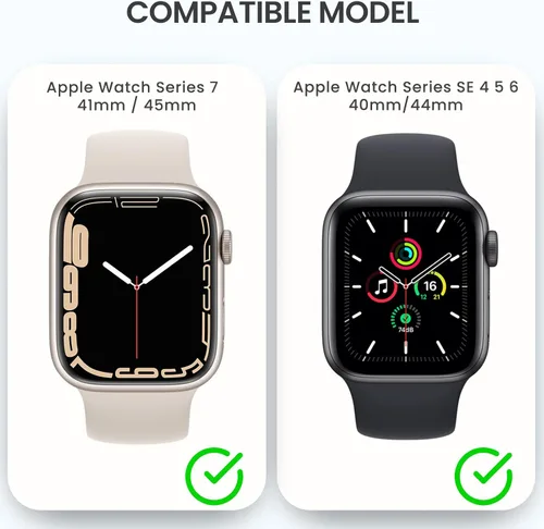 Miniatura 7 de 3 en 1 Goton Estuche impermeable duro para Apple Watch, protector de pantalla de 40mm, cubierta frontal de vidrio templado protectora completa