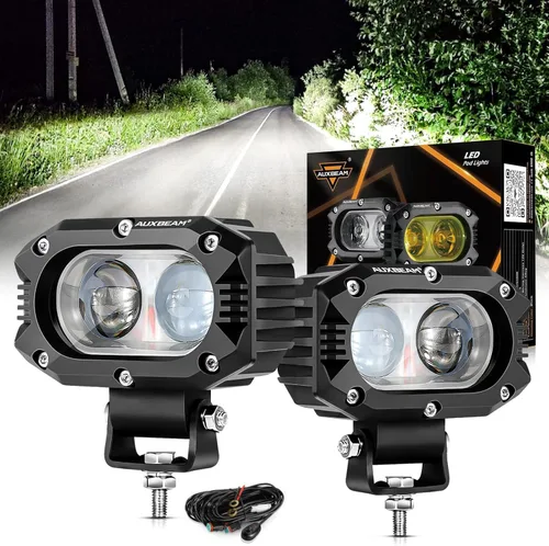 Miniatura 12 de Auxbeam Cápsulas LED de cubo de 4 pulgadas, luces superbrillantes de 60 W, luces auxiliares de inundación, luz de conducción de motocicleta
