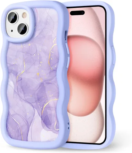 Miniatura 317 de Compatible con iPhone SE/8/7 Funda para Mujeres y Niñas, Marco Ondulado Rizado con Patrón Lindo, Estética Delgada Suave Silicona TPU Parachoques