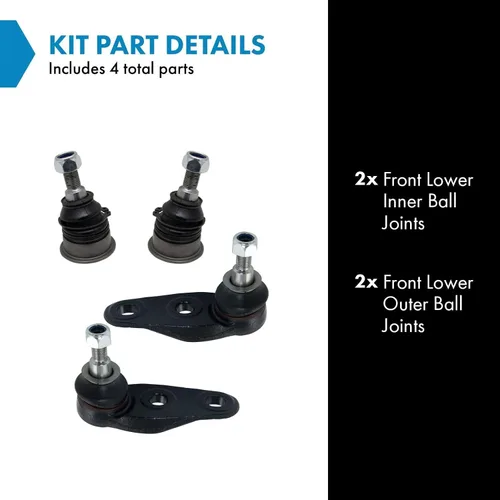 Miniatura 139 de TRQ Juego de juntas esféricas delanteras superior e inferior para lado del conductor y del pasajero Compatible con Acura TL 2009-2014 Acura TSX