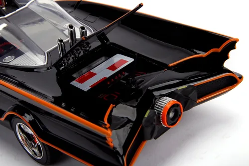 Miniatura 3 de Jada DC Comics 1:18 1966 Serie de TV clásica Batmobile - Coche fundido a presión con figuras de Batman y Robin de 3 pulgadas, juguetes para niños