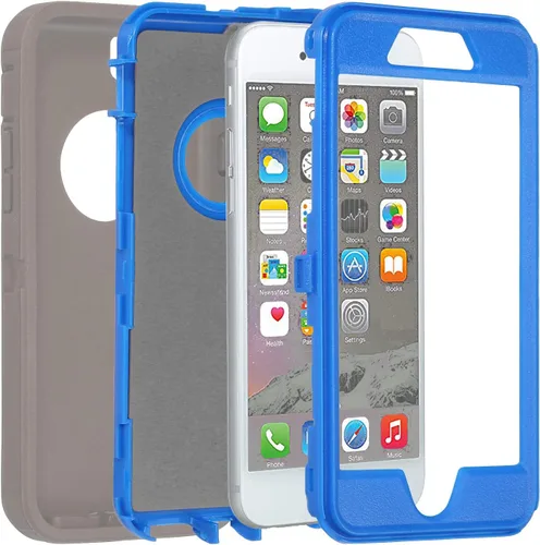 Miniatura 2 de Funda para iPhone 8 y iPhone 7, resistente, con función atril, protector de pantalla integrado, 4 en 1, fuerte y resistente a prueba de golpes