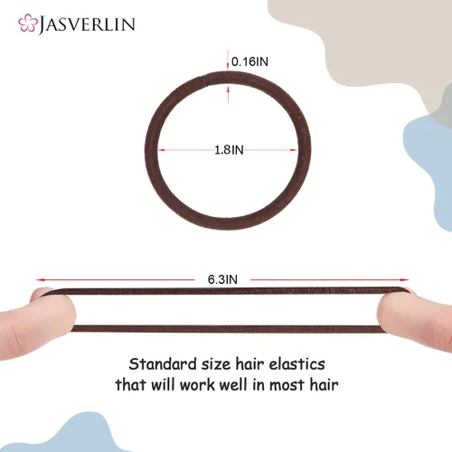 Miniatura 2 de JASVERLIN Lazos elásticos para cola de caballo para cabello grueso, para mujeres, niñas y hombres, antideslizantes, por rotura, sin enredos