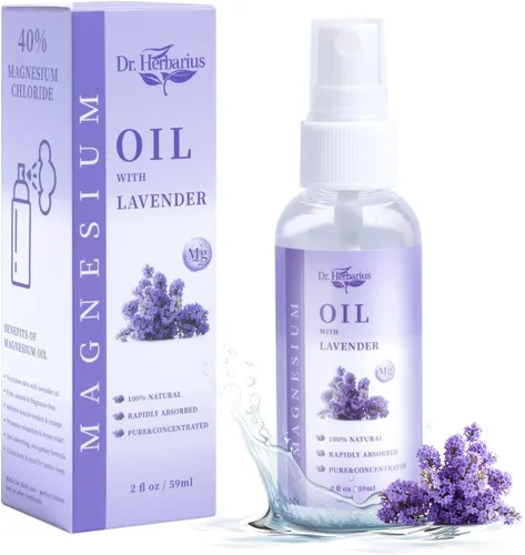 Spray de magnesio: spray tópico de magnesio para pies, aceite de magnesio del mar muerto puro para pies con aceite de lavanda, calma nocturna, sueño