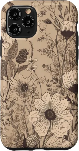 Miniatura 28 de Funda para iPhone 13 Pro Beige Tan Wildflower Floral Minimal Flower Boho