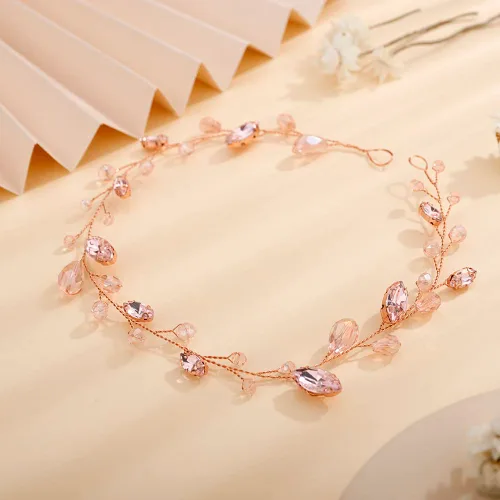 Miniatura 7 de Teyglen Diadema larga de diamantes de imitación para novias, tocados vintage para mujeres, fiestas, bailes, cumpleaños (negro)