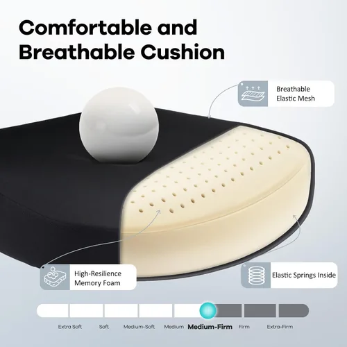 Miniatura 4 de Silla de Oficina con Asiento de Malla, Silla de Escritorio Ergonómica de Malla con Soporte Lumbar Ajustable, Silla de Computadora con Reposabrazos