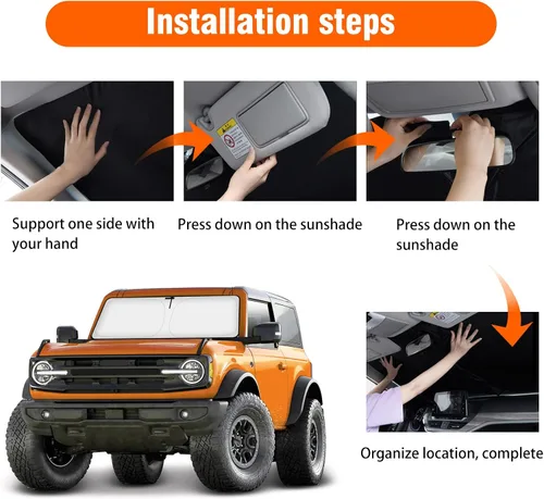 Miniatura 5 de Parasol para parabrisas delantero compatible con Toyota Highlander 2020-2023 2024 2025, protector de visera solar bloquea los rayos UV, parasol