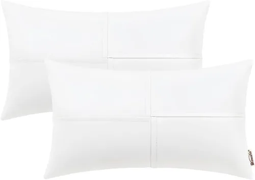 Miniatura 21 de BRAWARM Fundas de almohada de tiro de cuero sintético de 18 x 18 pulgadas, fundas de almohada de cuero marrón foca paquete de 2, almohadas Sello