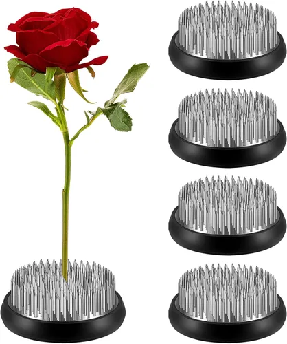 WILLBOND 4 unidades de ranas florales de 2 pulgadas de acero inoxidable Kenzan Ranas florales redondas de metal Arreglista de flores, Pin para el