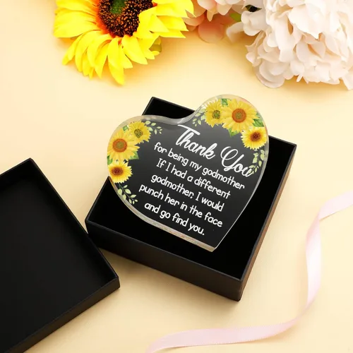 Miniatura 5 de Regalo para madrina de ahijado, gracias por ser mi madrina, recuerdo de acrílico, idea de regalo inspirador para el cumpleaños de la madrina, Día