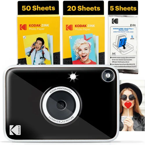 Miniatura 18 de Kodak Printomatic+ Paquete de Regalo de Cámara Digital de Impresión Instantánea a Todo Color + Estuche + Papel Fotográfico Zink 2x3 con Respaldo
