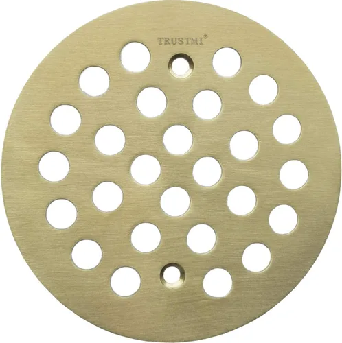 Miniatura 6 de TRUSTMI rejilla de desagüe (4 1/4 in) de repuesto para regadera con tornillos, dos estilos a elección: níquel cromado o cepillado y bronce