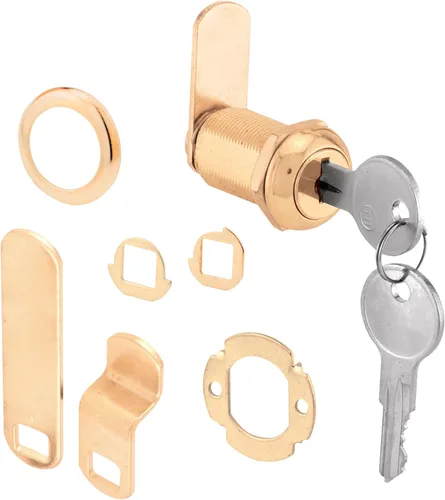 Prime-Line U 9946 Cerradura para cajones y gabinetes: asegura archivos y cajones importantes, 1-1/8 pulgadas, carcasa fundida a presión con acabado