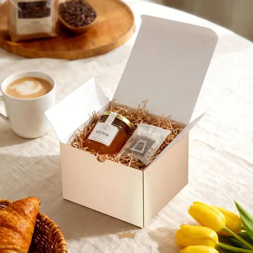 Miniatura 4 de PACKQUEEN Cajas de regalo de Navidad color dorado champán, paquete de 10 unidades de 6 x 6 x 4 pulgadas, cajas de regalo pequeñas con tapas, cajas