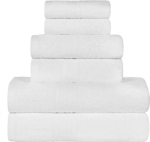 Miniatura 28 de Superior Juego de 6 toallas de mano de algodón ecológico, toallas pequeñas para spa, hotel, baño de invitados, cocina, secado rápido, suave