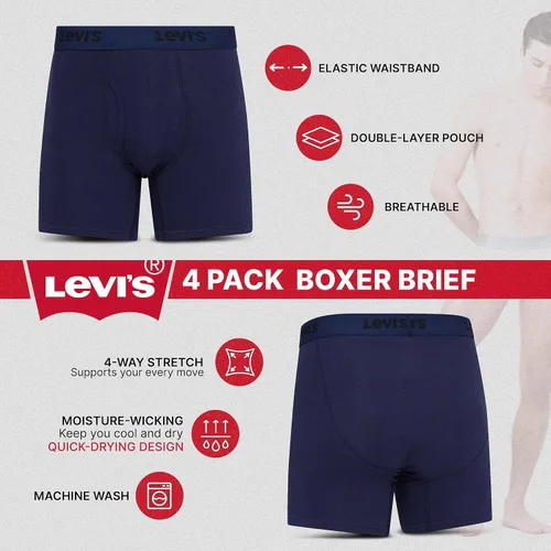 Miniatura 5 de Levi's Mens Boxer Briefs Breathable Stretch Underwear 4 Pack