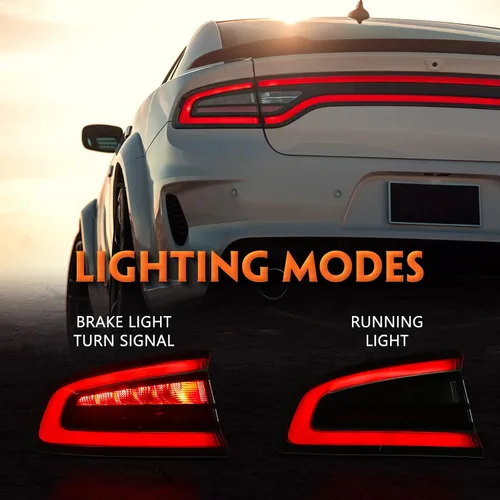 Miniatura 2 de para Dodge Charger Conjunto de luz trasera exterior 2015-2021 Luz de freno trasera izquierda lado del conductor LH 68213145AC Lado izquierdo