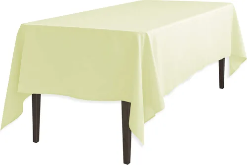Miniatura 5 de Mantel rectangular de poliéster LinenTablecloth 60 x 126 pulgadas, color blanco.