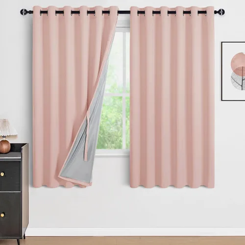 Miniatura 115 de DWCN Cortinas 100% opacas de 84 pulgadas de largo para dormitorio con forro negro, paneles de cortina de ventana de doble capa con aislamiento Azul