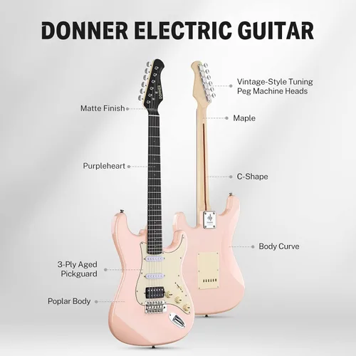 Miniatura 2 de Donner 39 Pulgadas Guitarra Eléctrica, Serie de Diseño DST-200 Guitarra Eléctrica de Cuerpo Sólido con Estilo para Principiantes, Intermedios