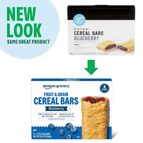 Miniatura 4 de Marca Amazon – Barras de cereales de frutas y cereales Happy Belly, arándanos, 8