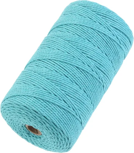 Miniatura 68 de Cuerda de macramé 4 mm x 328 yardas Natural Cuerda de algodón para macramé Cuerda de macramé colorida Cordón de algodón suave Suministros de macramé
