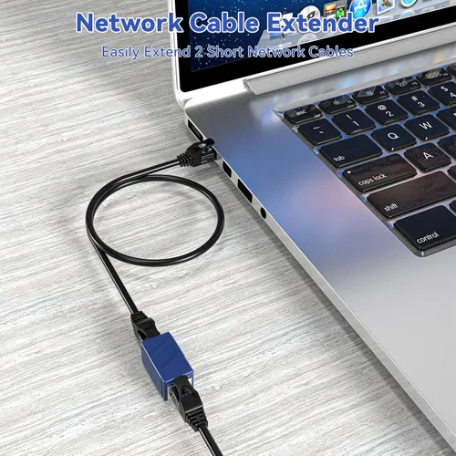 Miniatura 4 de Acoplador RJ45, paquete de 10 adaptadores Ethernet hembra a hembra, 8 pines modulares rectos, conectores de red para cable Ethernet Azul