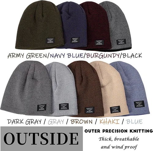 Miniatura 2 de HiRui Gorros de invierno para hombres y mujeres, gorro de punto con forro polar cálido y holgado