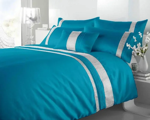 Miniatura 10 de BedDecor Juego de funda de edredón de 5 piezas con forro plateado de 600 hilos, 100% algodón egipcio (individual/individual XL, rojo sangriento)