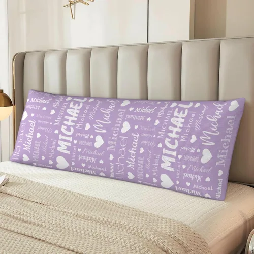 Miniatura 7 de Funda de almohada corporal personalizada con nombre (20 x 54 pulgadas), funda de almohada de cuerpo largo personalizada para niños, mamá, papá