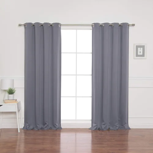 Miniatura 23 de Best Home Fashion Cortinas opacas con aislamiento térmico, ojales de acero inoxidable y níquel, color rosa bebé, 52 pulgadas de ancho x 63 pulgadas