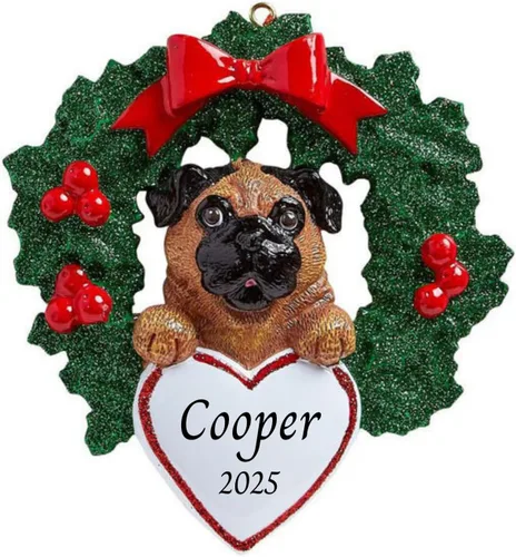 Miniatura 31 de Adornos personalizados para árbol de Navidad 2025 para mascotas, Chihuahua con corona, recuerdo para los amantes de los perros de los cachorros
